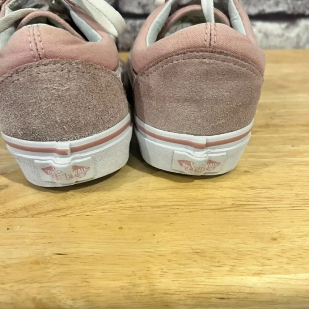 Vans Pink Suede Fabric Lace Up Sneakers Size 8.5